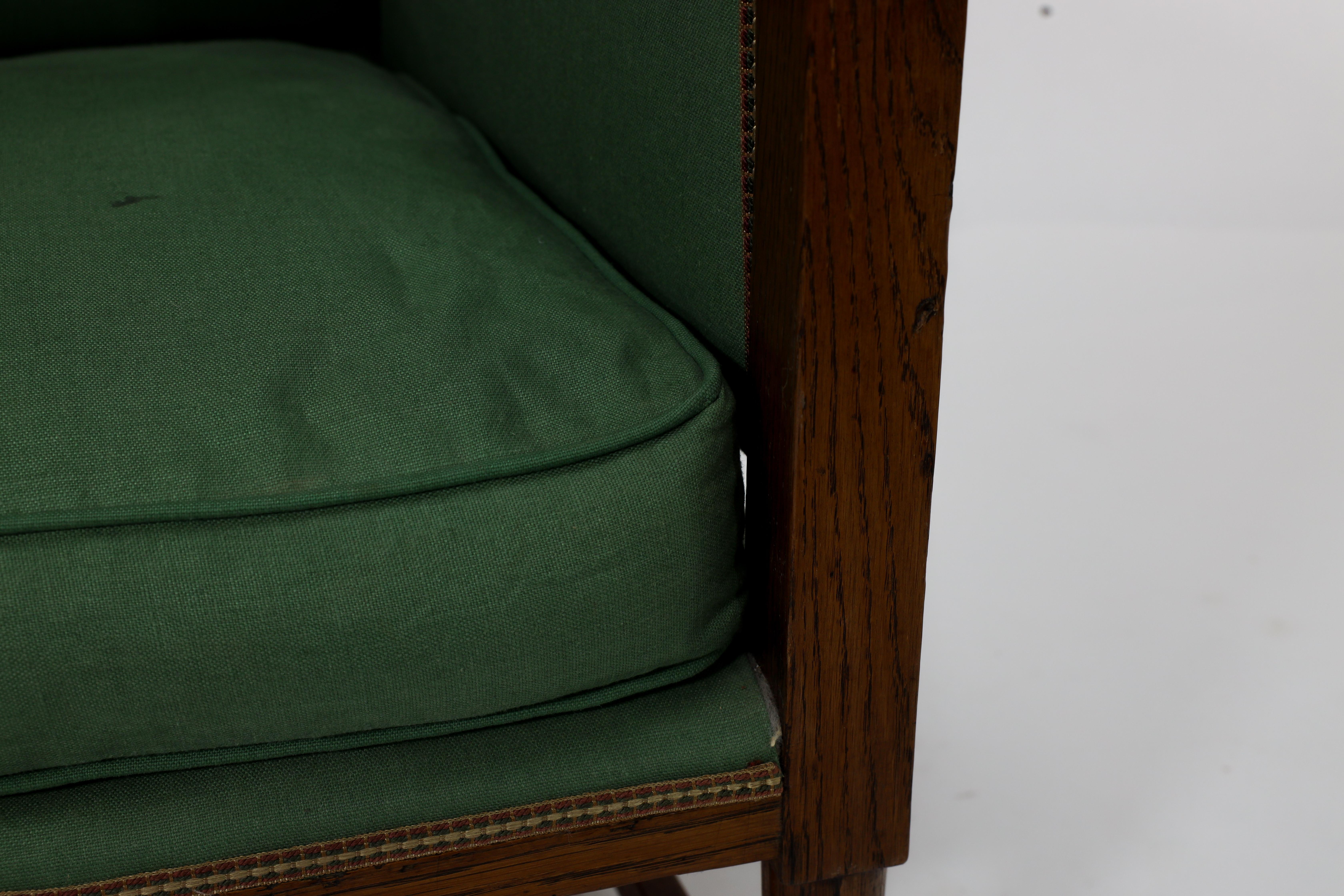 Walter Skull High Wycombe. Ein gepolsterter Sessel aus Eiche im Arts and Craft-Stil im Angebot 7