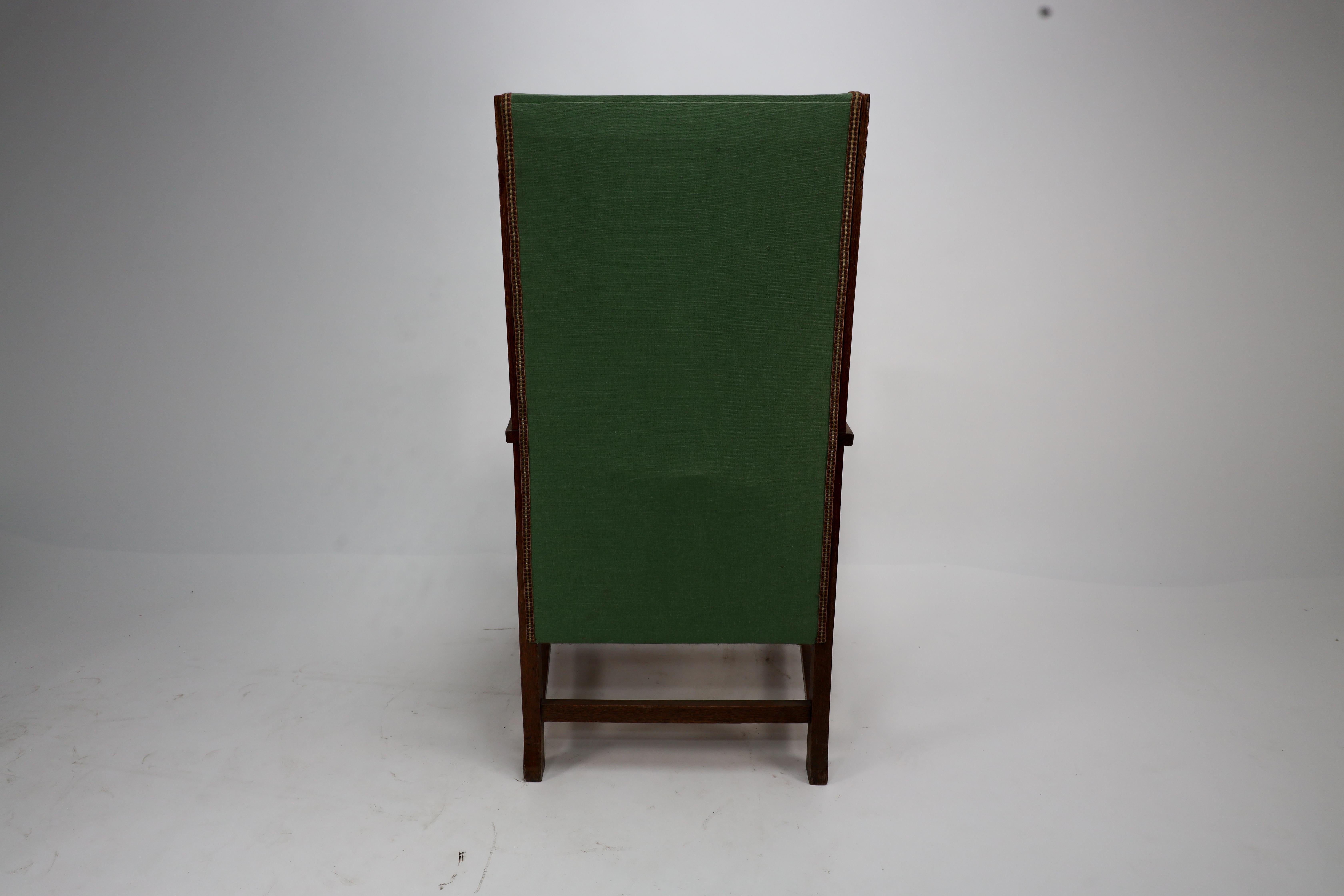 Walter Skull High Wycombe. Ein gepolsterter Sessel aus Eiche im Arts and Craft-Stil im Angebot 11