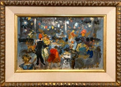 Vintage Polish French Expressionist Oil Painting Costume Party Paris Masquerade Ball 