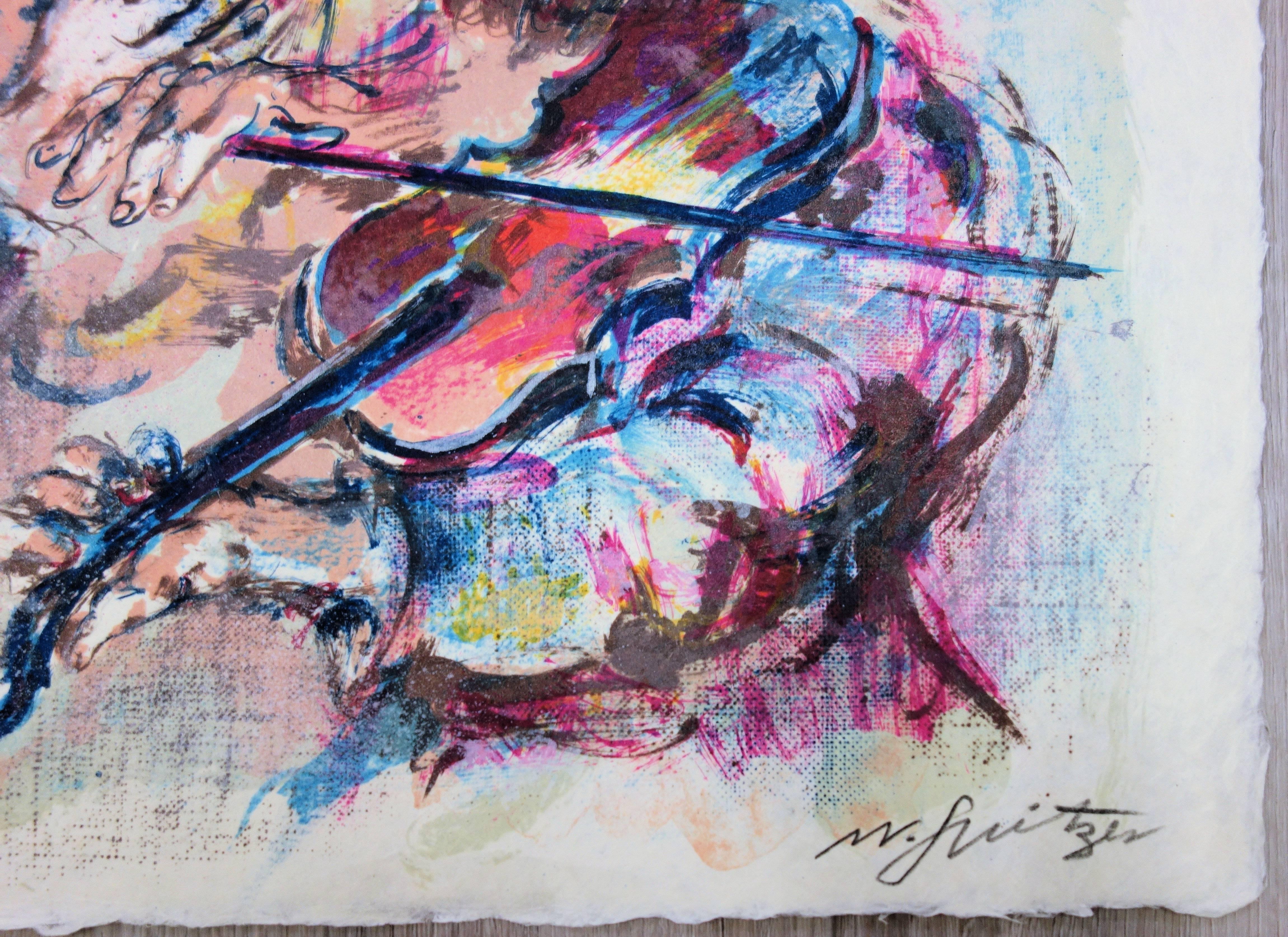 Jewish Wedding - Handsigned lithograph /75 ex - Print by Walter Spitzer