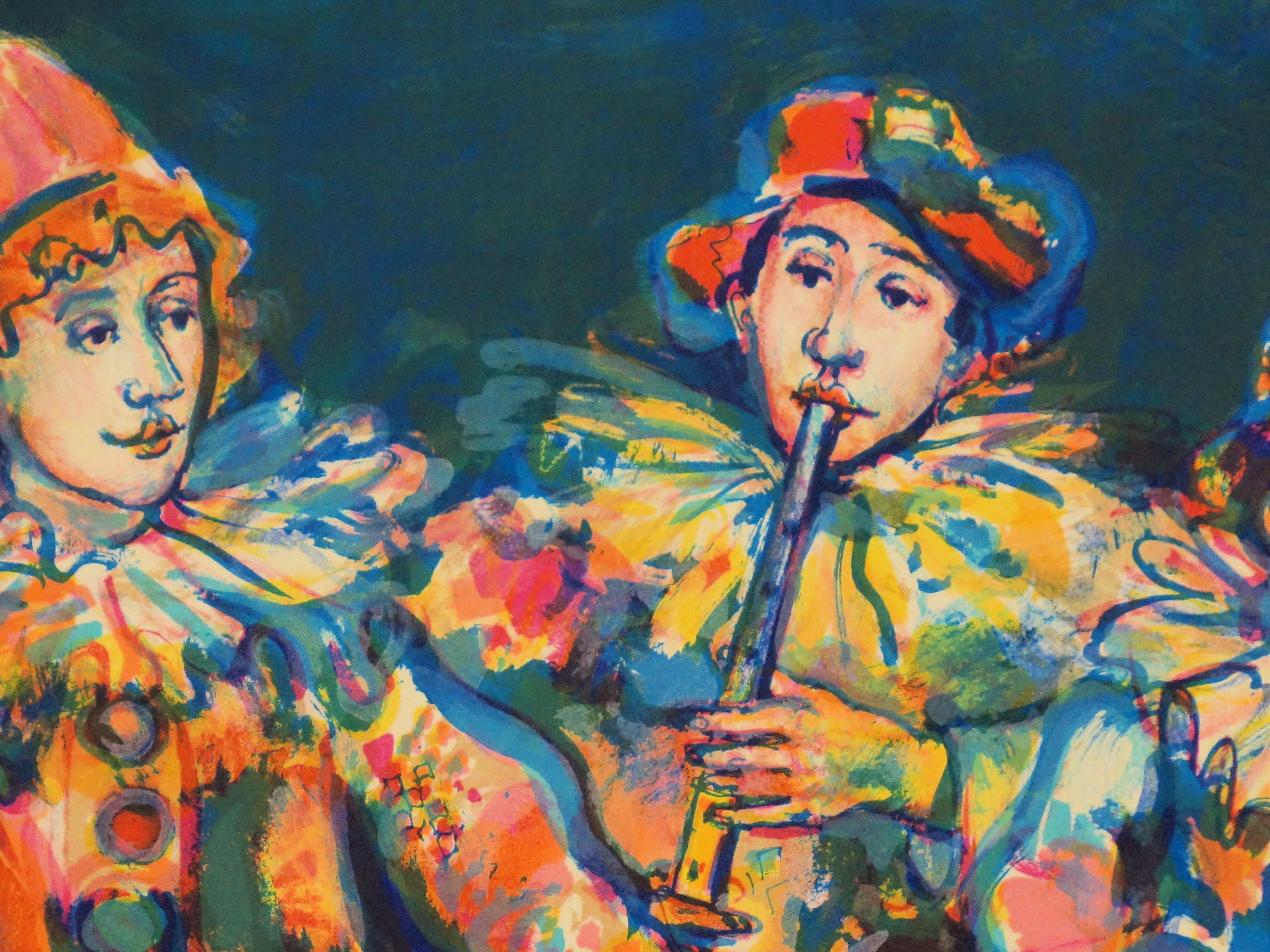 Walter SPITZER (1927-)
Troupe de musiciens

Lithographie originale
Signé à la main au crayon
Numéroté /75 exemplaires
Sur papier Japon 61 x 90 cm (c. 24 x 36 inch)

Excellent état