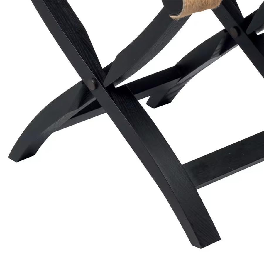 Italian Walter Springbok Black Folding Stool For Sale