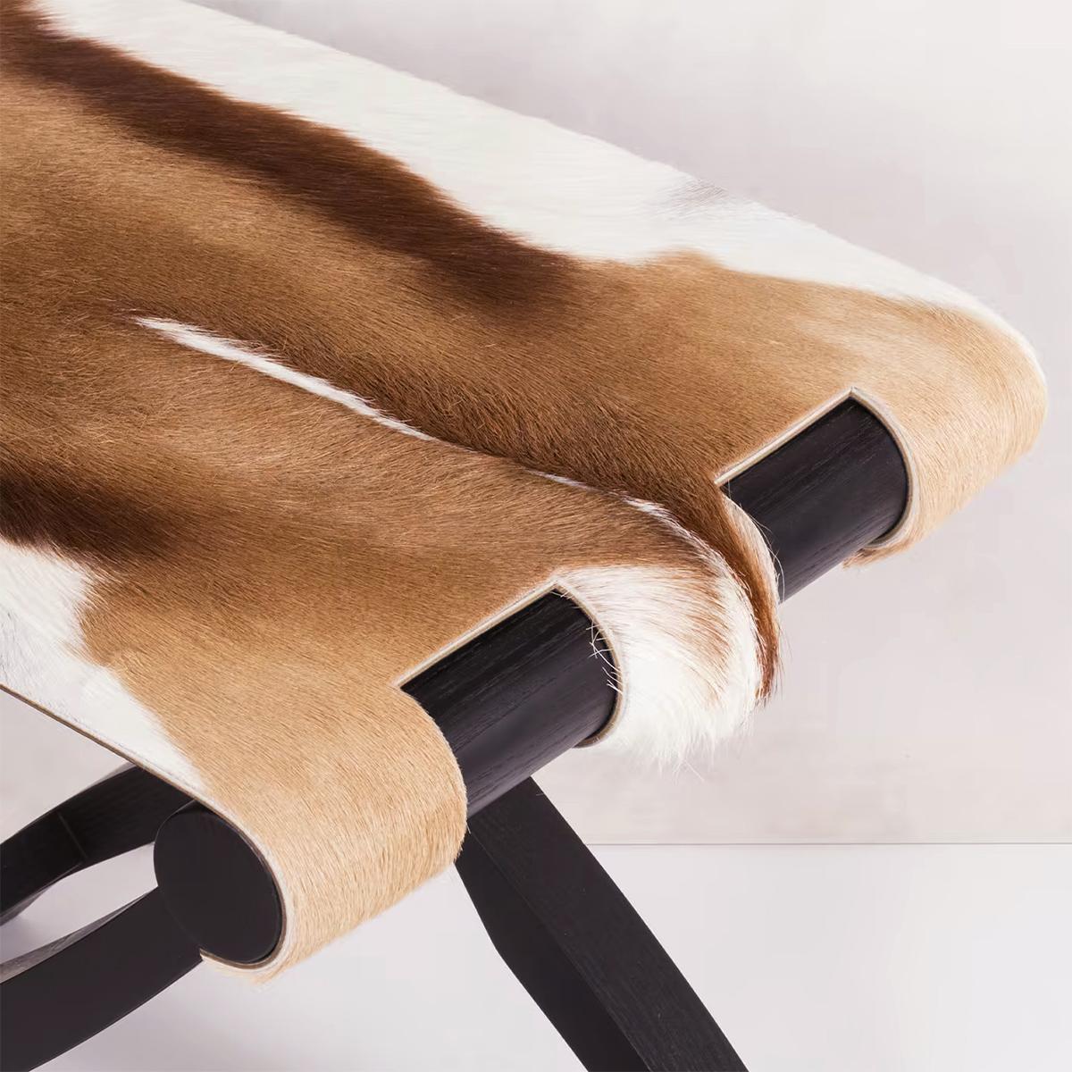 Walter Springbok Black Folding Stool In New Condition For Sale In Paris, FR