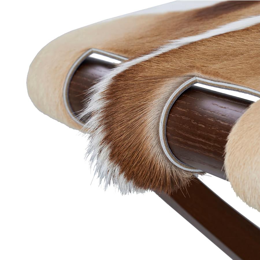 Hand-Crafted Walter Springbok Walnut Folding Stool For Sale