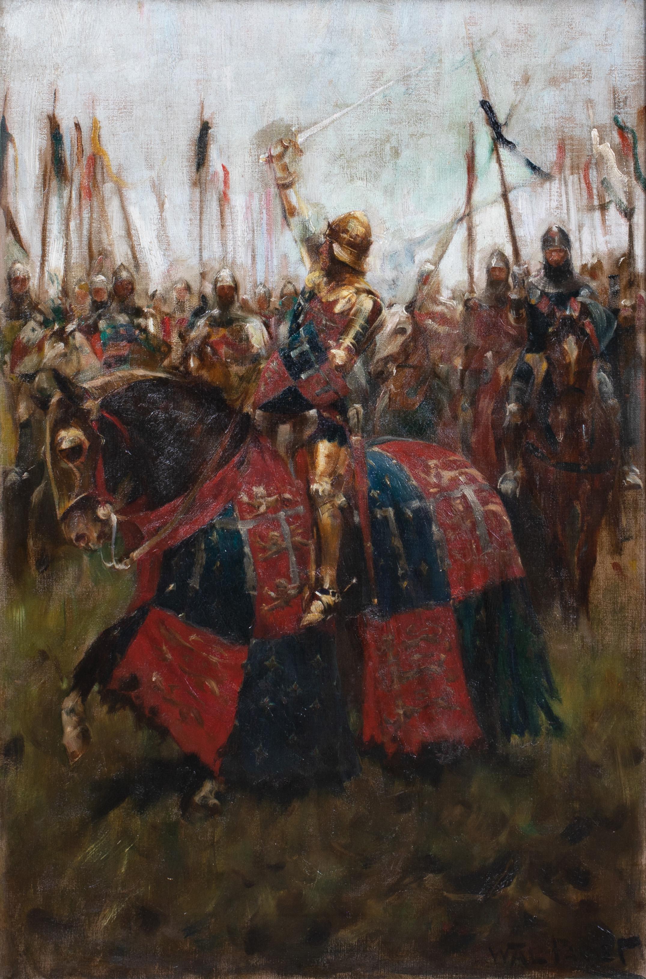 Walter Stanley Paget Portrait Painting - King Henry V At The Battle Of Agincourt (1415), 19th Century  