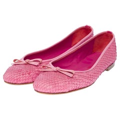 Ballerines Walter Steiger en cuir python rose, taille 8,5