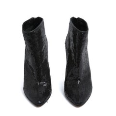 Walter Steiger Bottines EU37,5 - Bottines noires à sequins et en satin GB4,5 US7