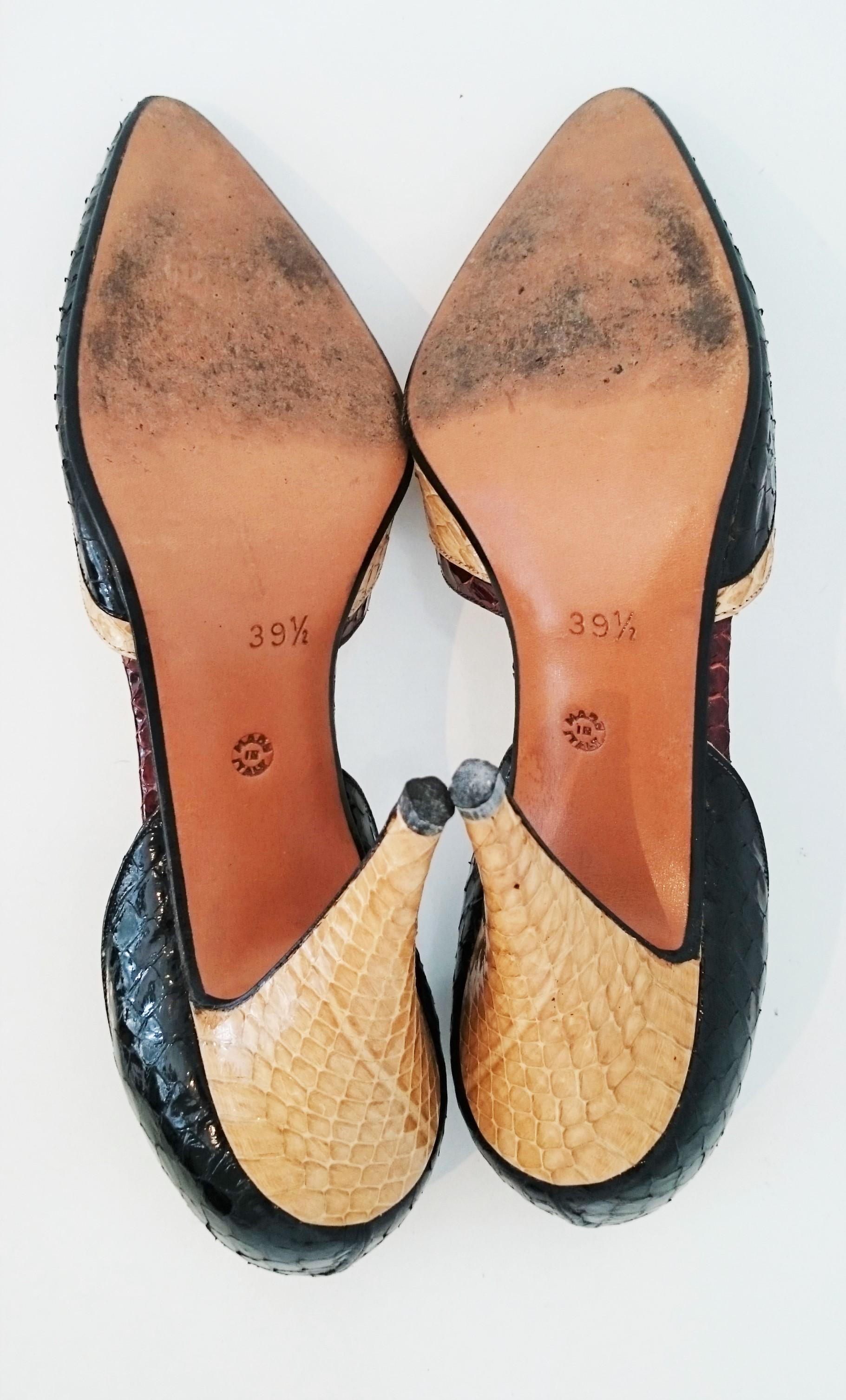 Walter Steiger Python Tricolor Heels. Size 39 1/2 (EU) For Sale 1