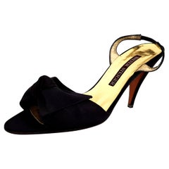 Walter Steiger Silk Black & Gold Heels - NEW - Size 39