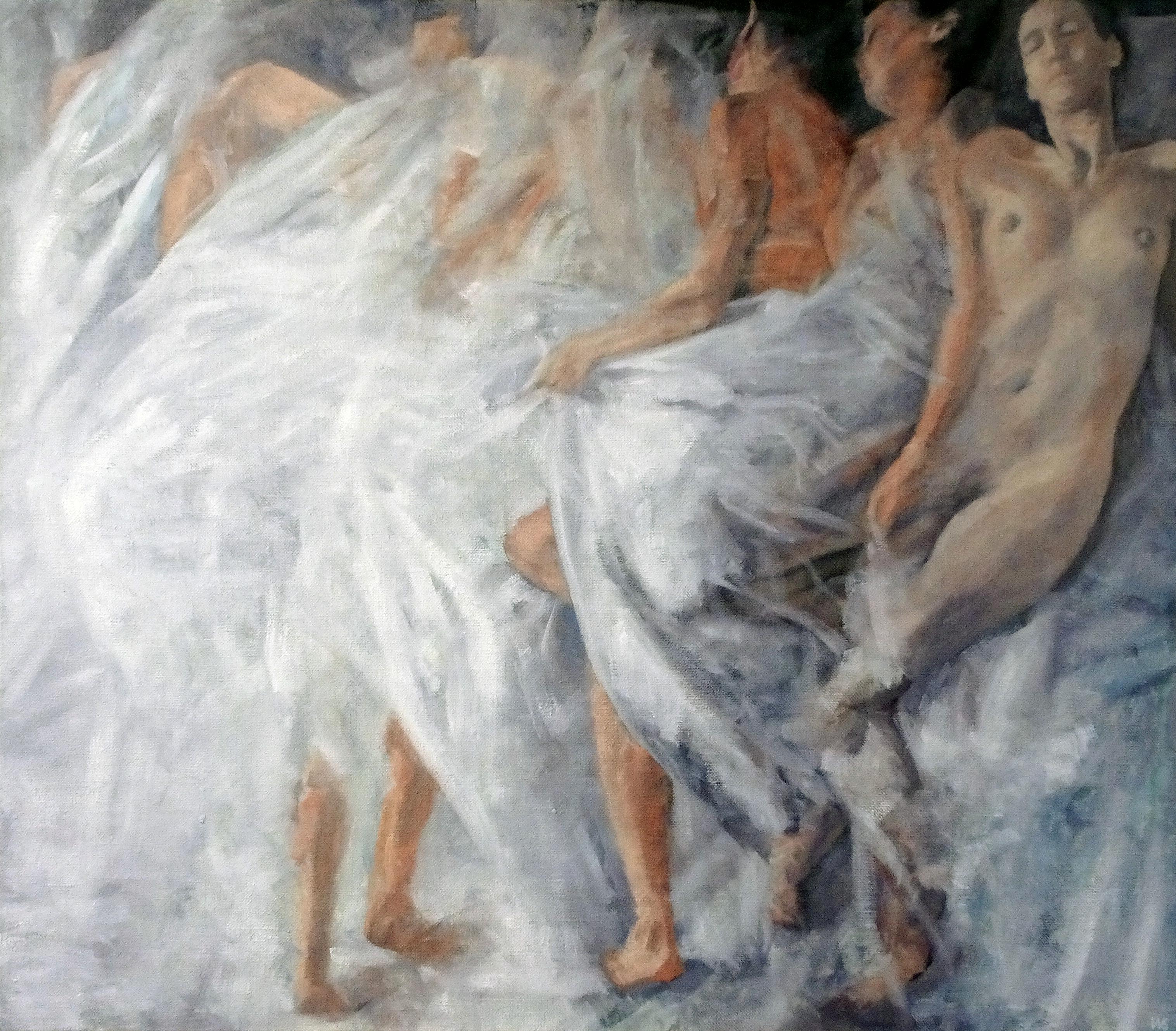Walter Strobl Nude Painting - Movement