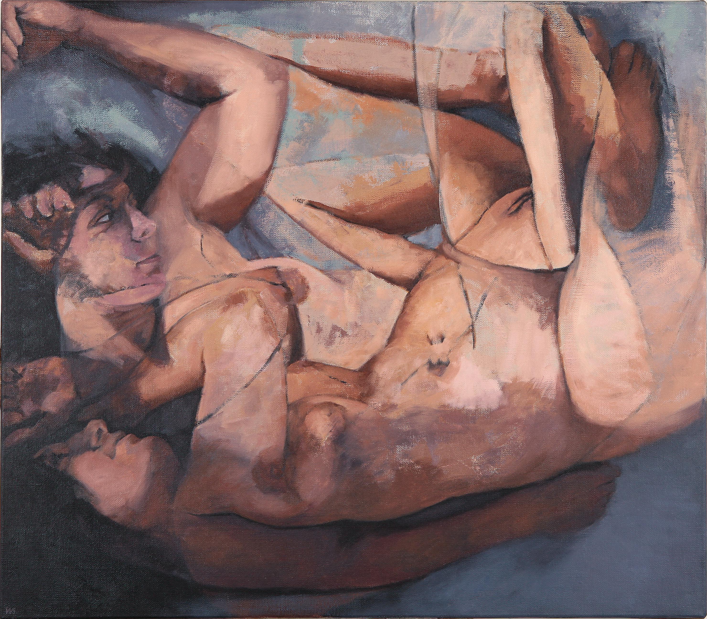 Walter Strobl Nude Painting - Overlap II