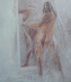 Spiegelung (Reflection) - Painting, Oil/Canvas, Female Nude, Contemporary