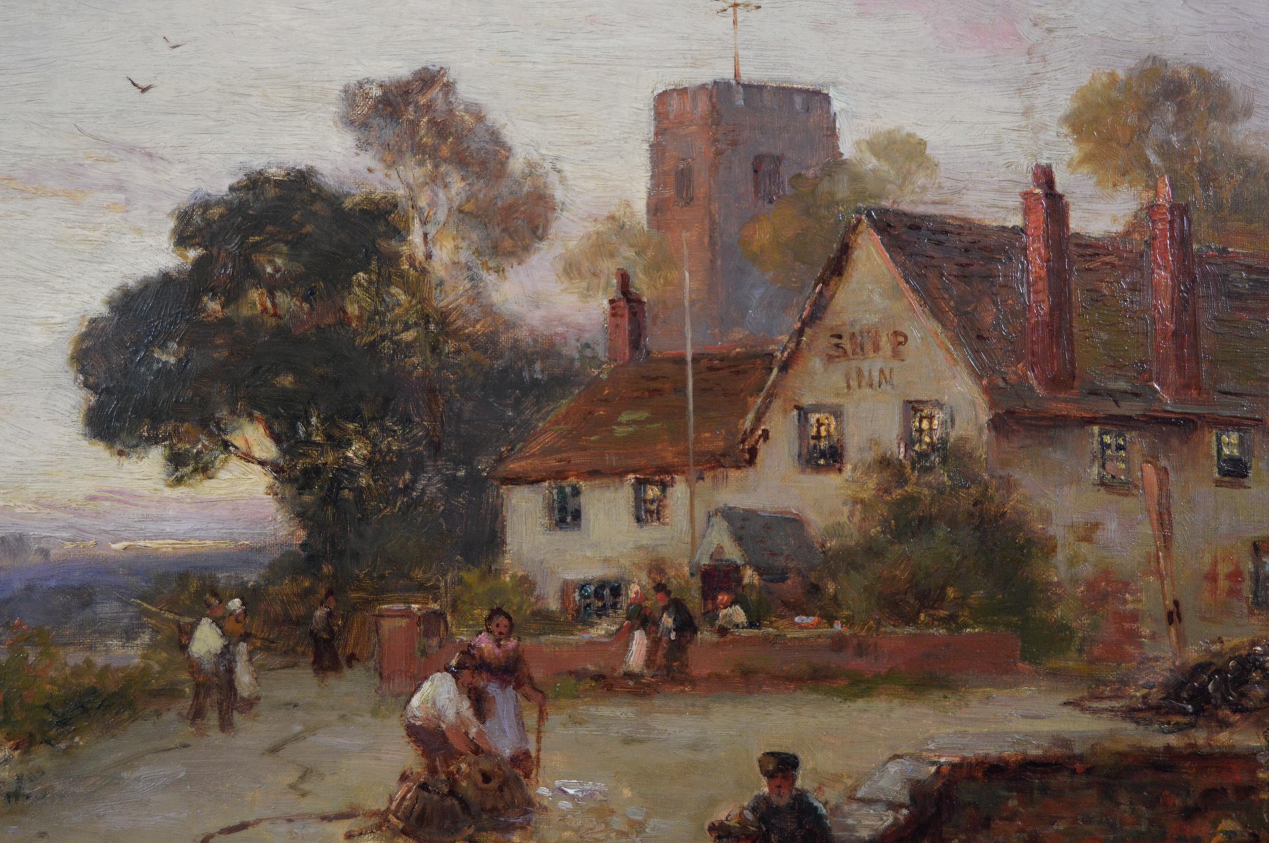 Stuart Lloyd
Britisch, (1858-1926)
Das Gasthaus zum Schiff
Öl auf Leinwand, signiert
Bildgröße: 19,5 Zoll x 29,5 Zoll 
Größe einschließlich Rahmen: 27,5 Zoll x 37,5 Zoll

Ein ansprechendes Landschaftsgemälde von Stuart Lloyd mit Booten bei einem