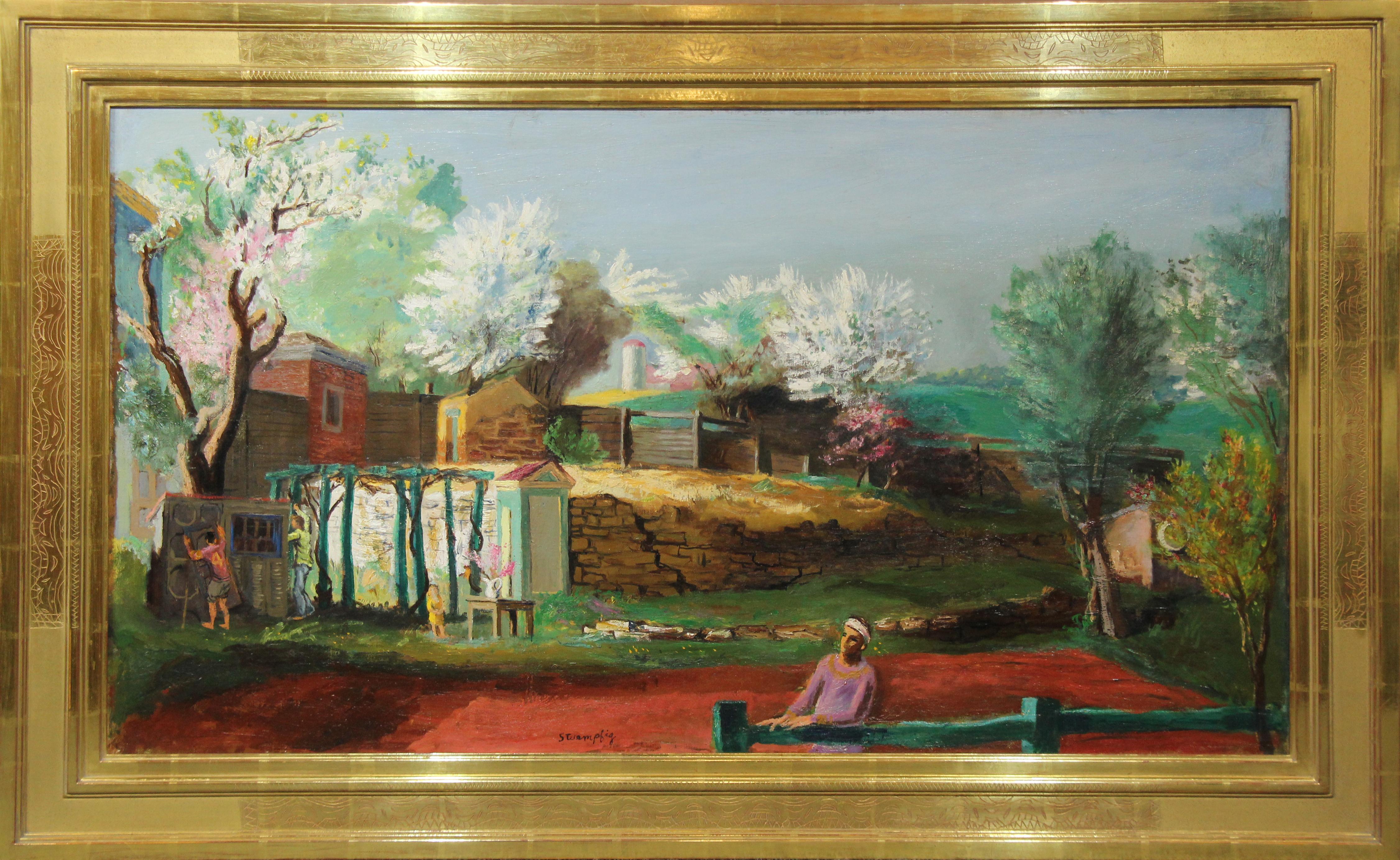Walter Stuempfig Landscape Painting - Collegeville Farm, Regional Landscape by Romantic Realist, Pennsylvania painter