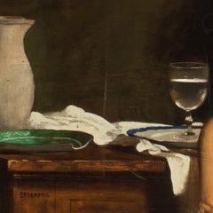 Large Oil Painting Still Life and Child by Walter Stuempfig