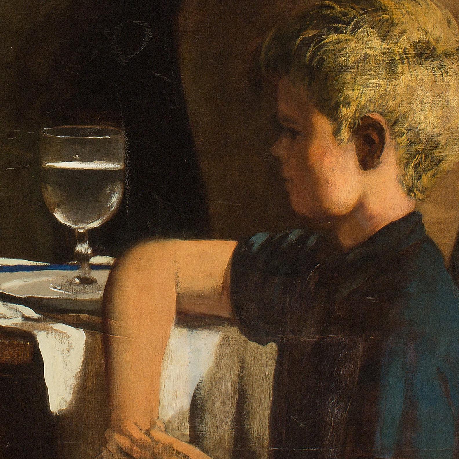 Großes Ölgemälde Stillleben und Kind von Walter Stuempfig, Stillleben (Realismus), Painting, von Walter Stuempfig, Jr.