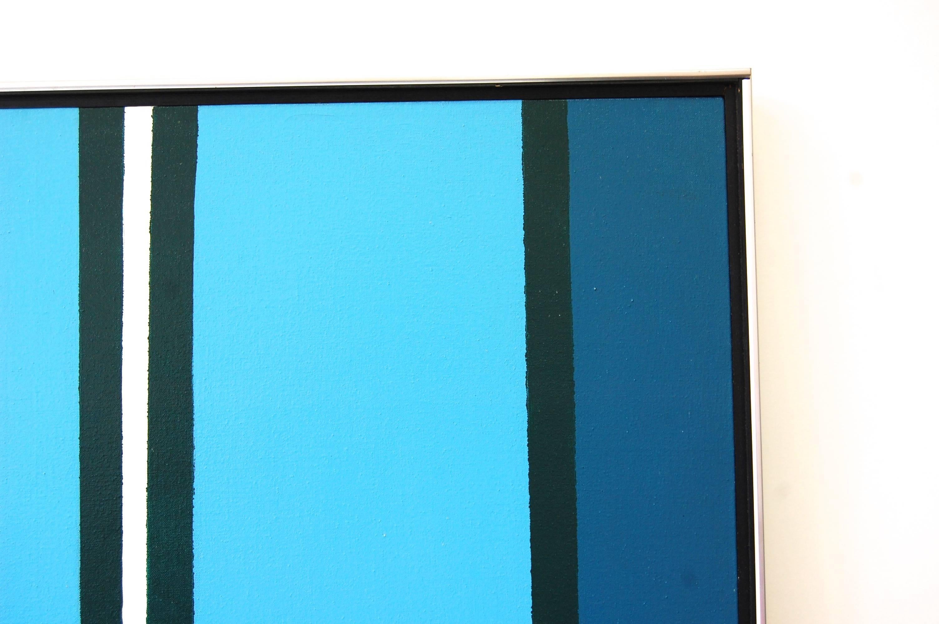 Blue Geometric Abstract Painting For Sale 2