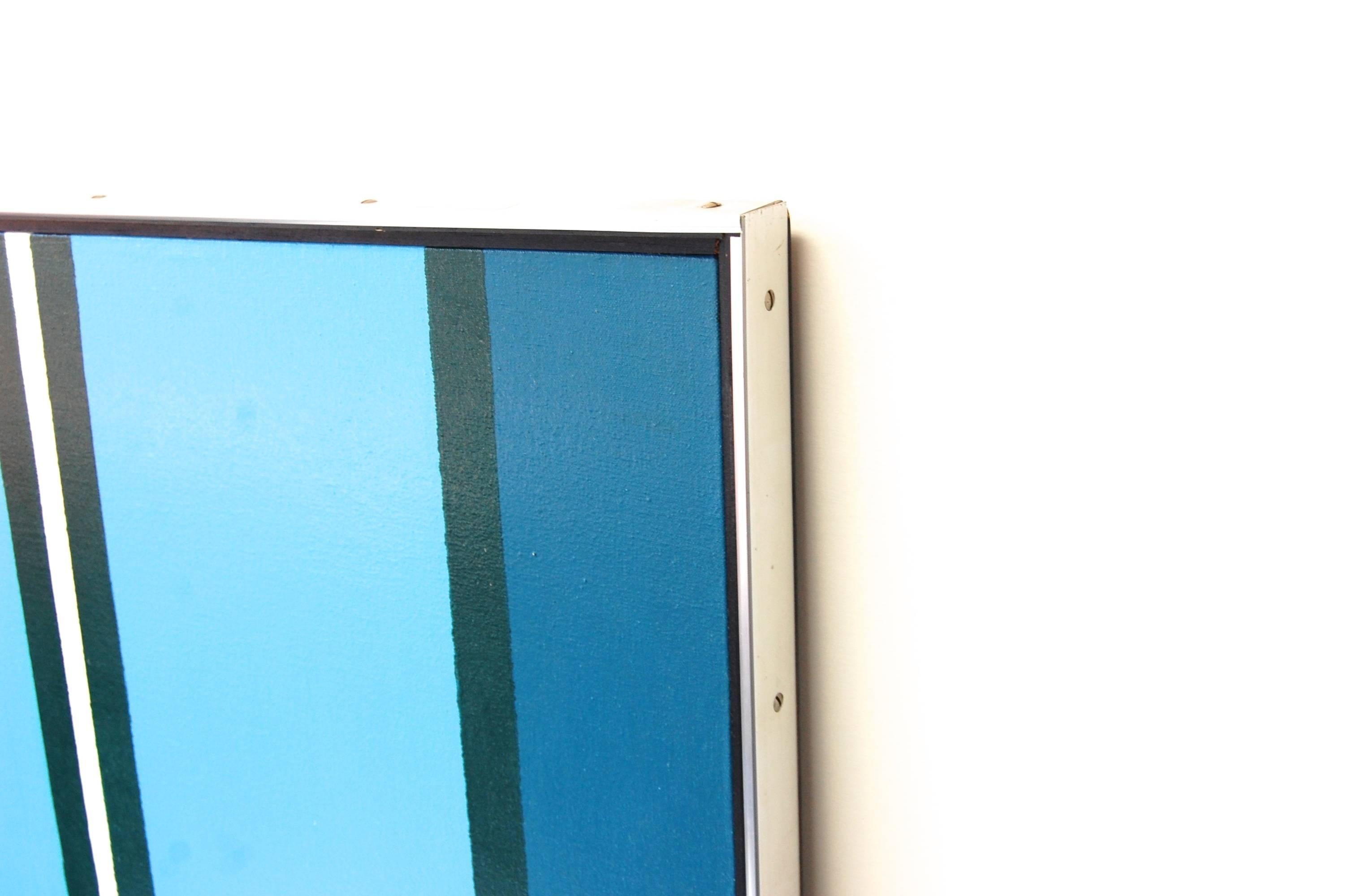 Blue Geometric Abstract Painting For Sale 3