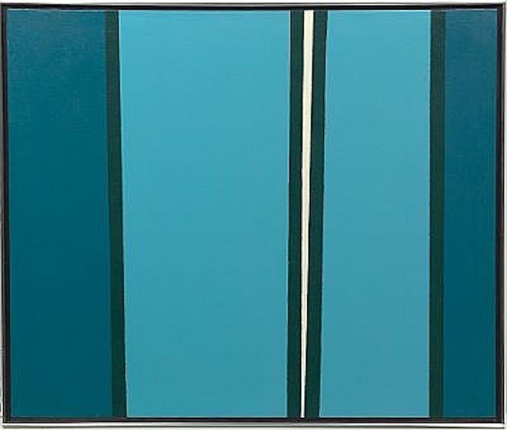Pittura astratta blu in vendita 1