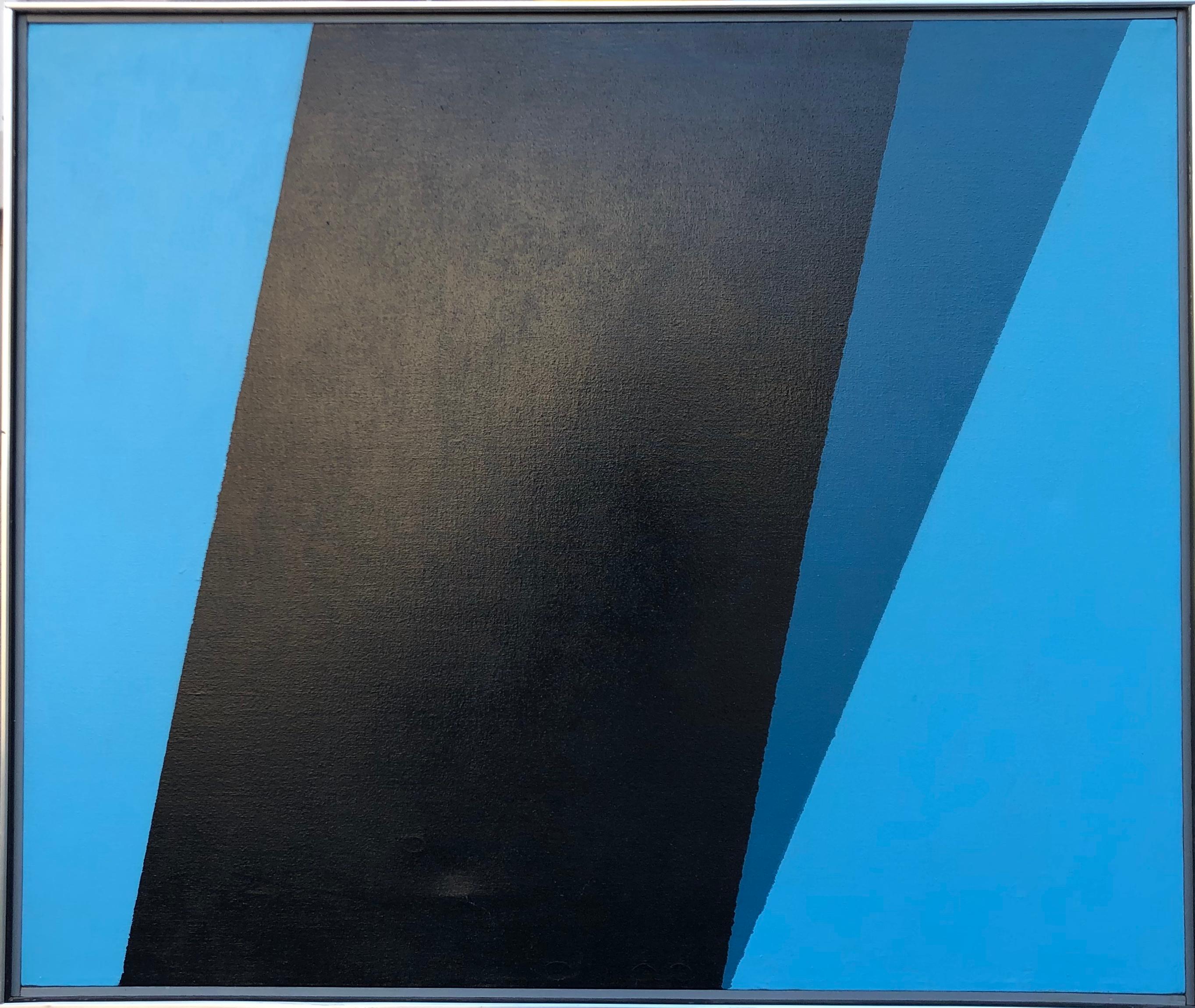 Abstract Painting di Walter Swyrydenko - Blu e nero astratto