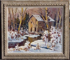 Winter Landscape Painting "Abandoned" by Walter Sacks (American, 1901-1961)