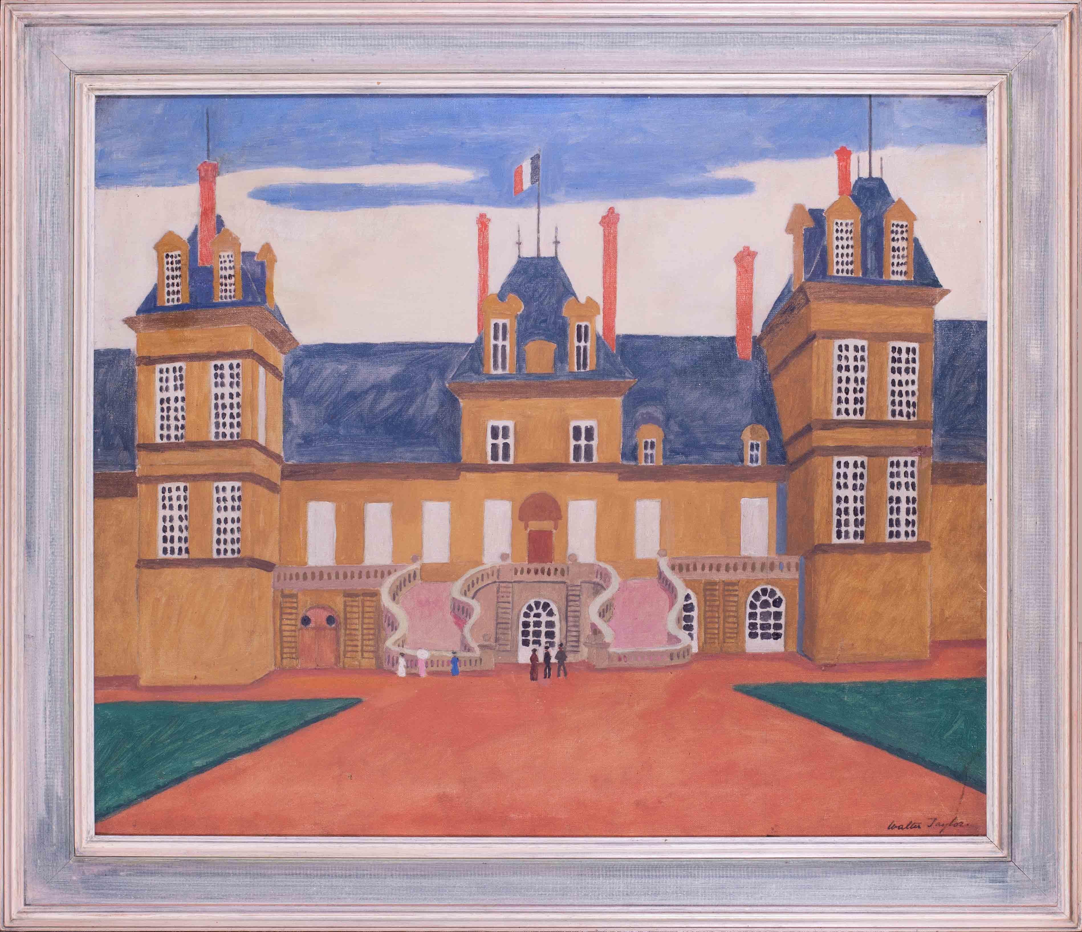 Walter Taylor Landscape Painting - British 20th Century oil painting of The palace at Fontainebleau, paris, France