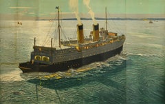 Original Vintage Travel Advertising Poster  SS Twickenham Ferry Southern Railway