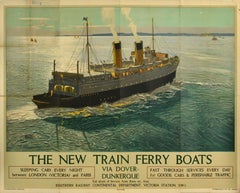 Original Vintage Travel Advertising Poster  SS Twickenham Ferry Southern Railway