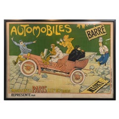 Antique Walter Thor German Automobiles Barre Niort Advertising Poster