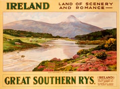"Ireland Land of Scenery and Romance - Galway" Original Vintage Travel Poster