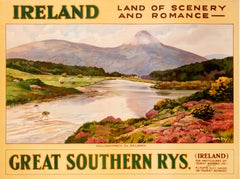 "Ireland Land of Scenery and Romance - Galway" Original Antique Travel Poster