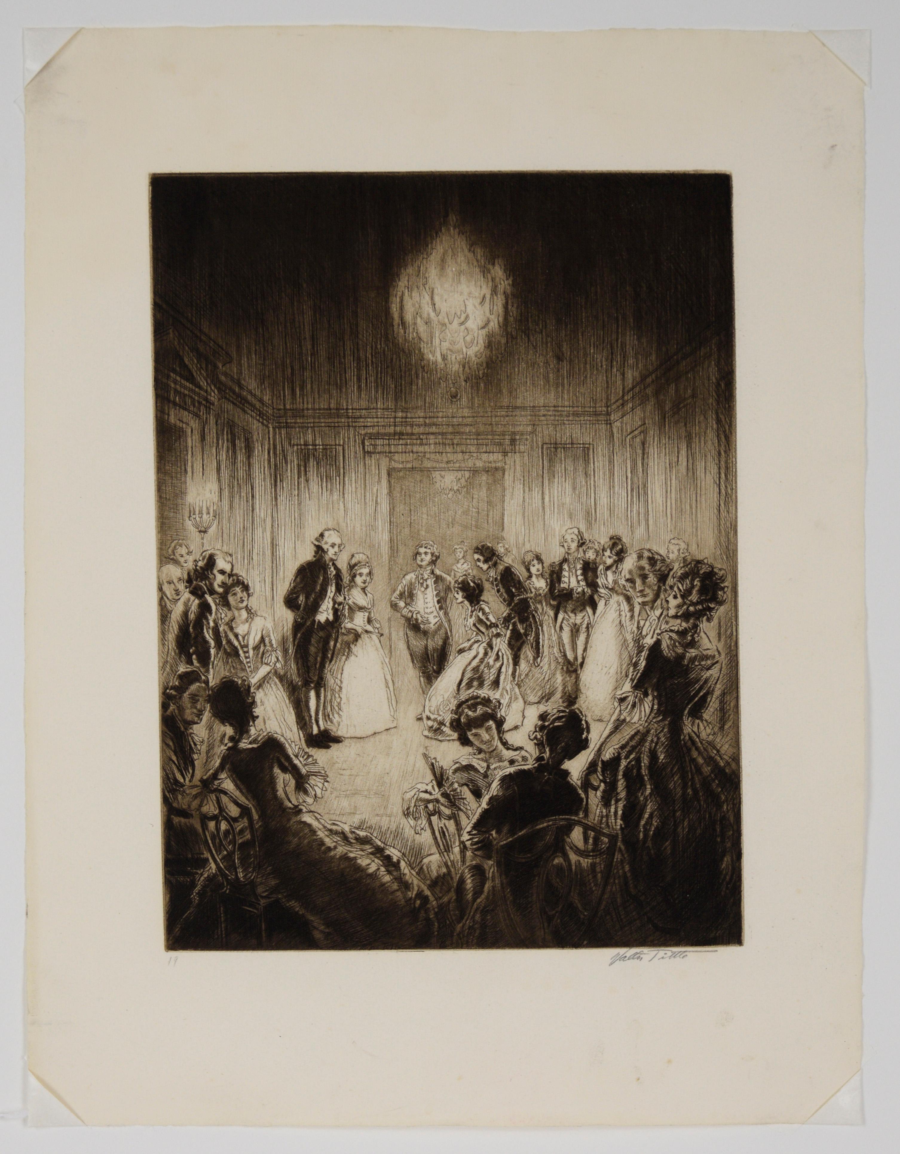 El dique de Lady Washington - 1932 Aguafuerte sobre papel - Print de Walter Tittle