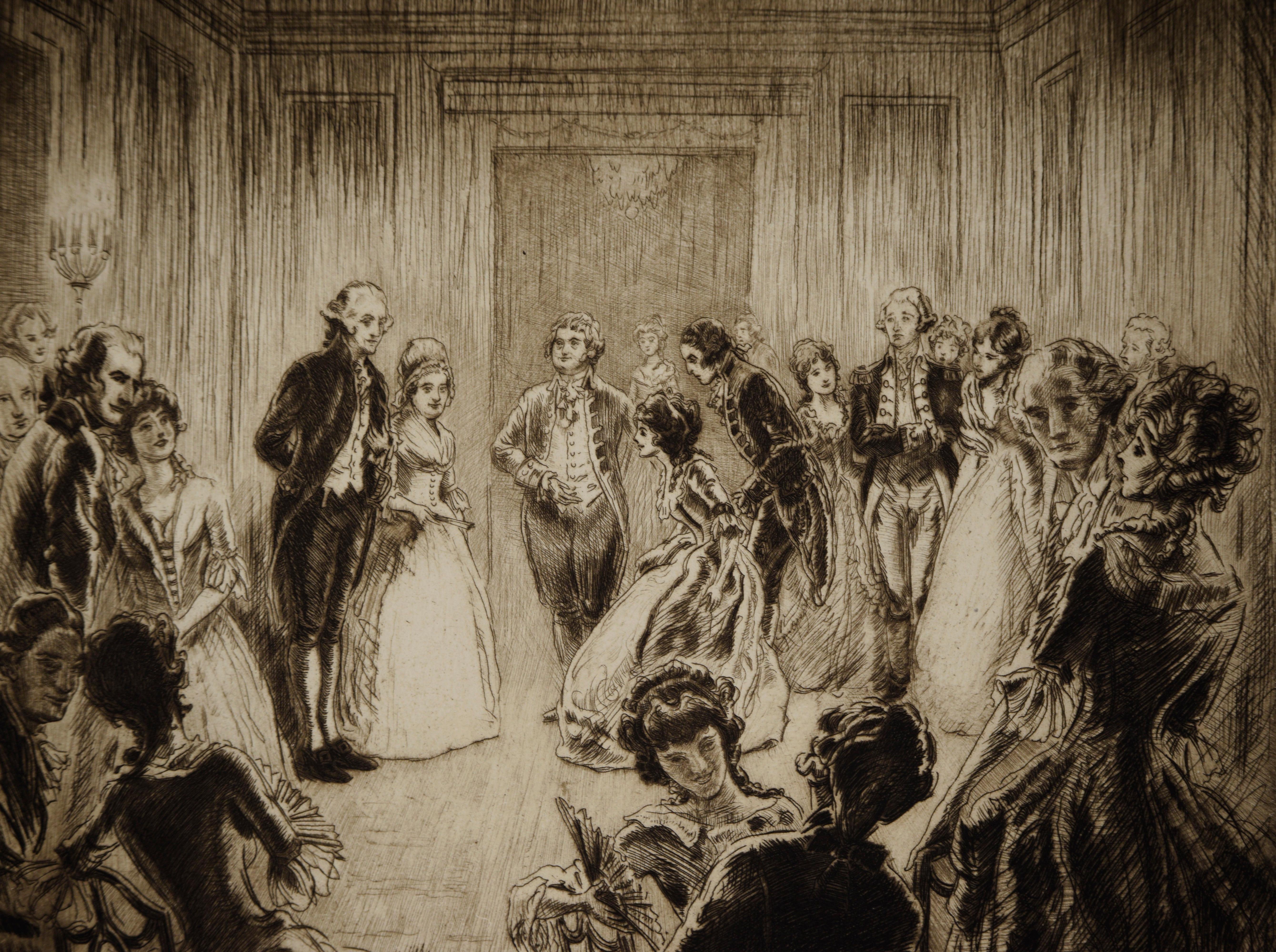 El dique de Lady Washington - 1932 Aguafuerte sobre papel - Print impresionista estadounidense de Walter Tittle