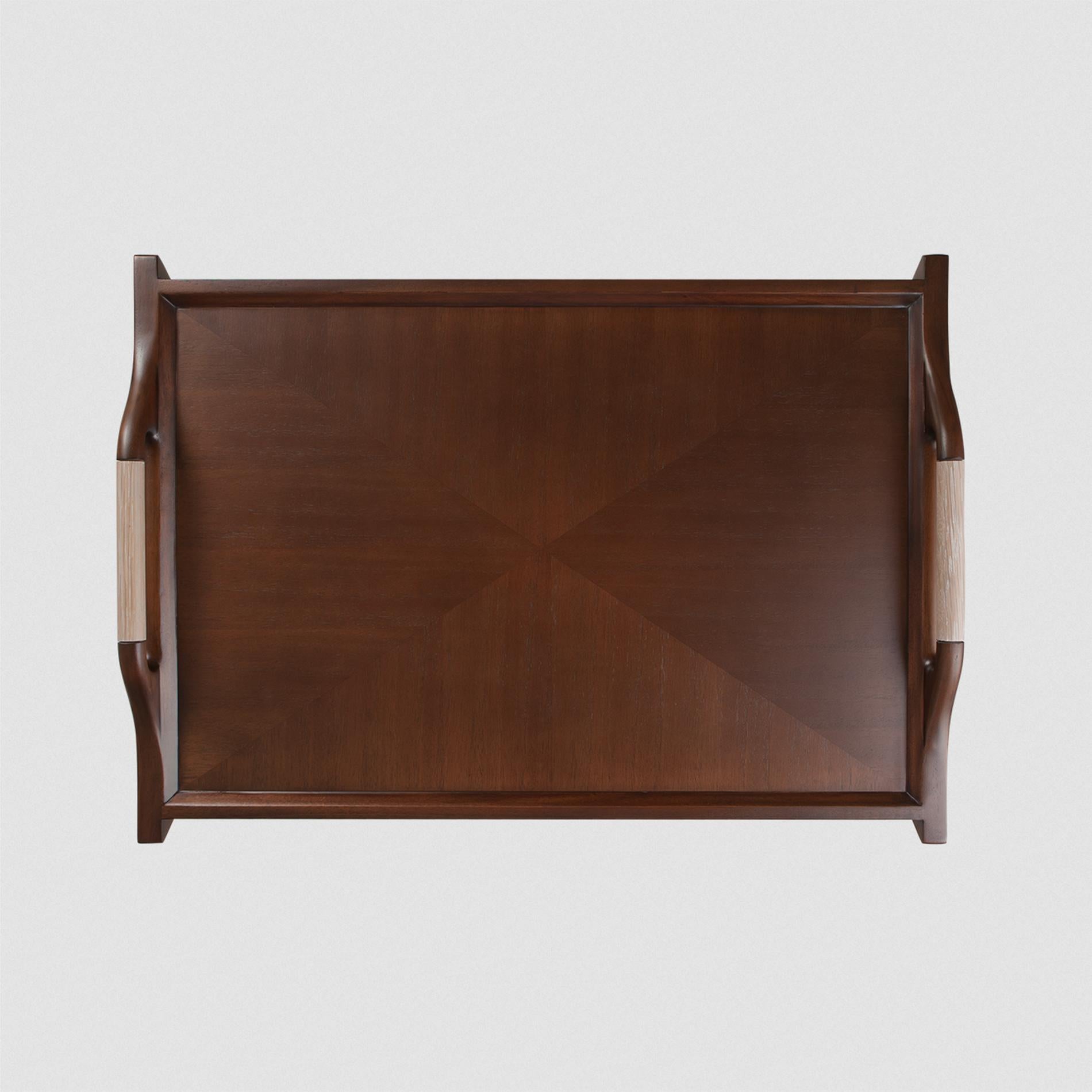 Hand-Crafted Walter Tray in Solid Mahogany For Sale