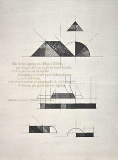 Tempio di Nippur -  Acquaforte di Walter Valentini - 1976