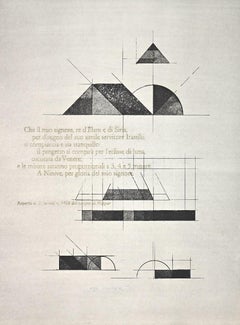 Nippur-Tempel –  Radierung von Walter Valentini – 1976