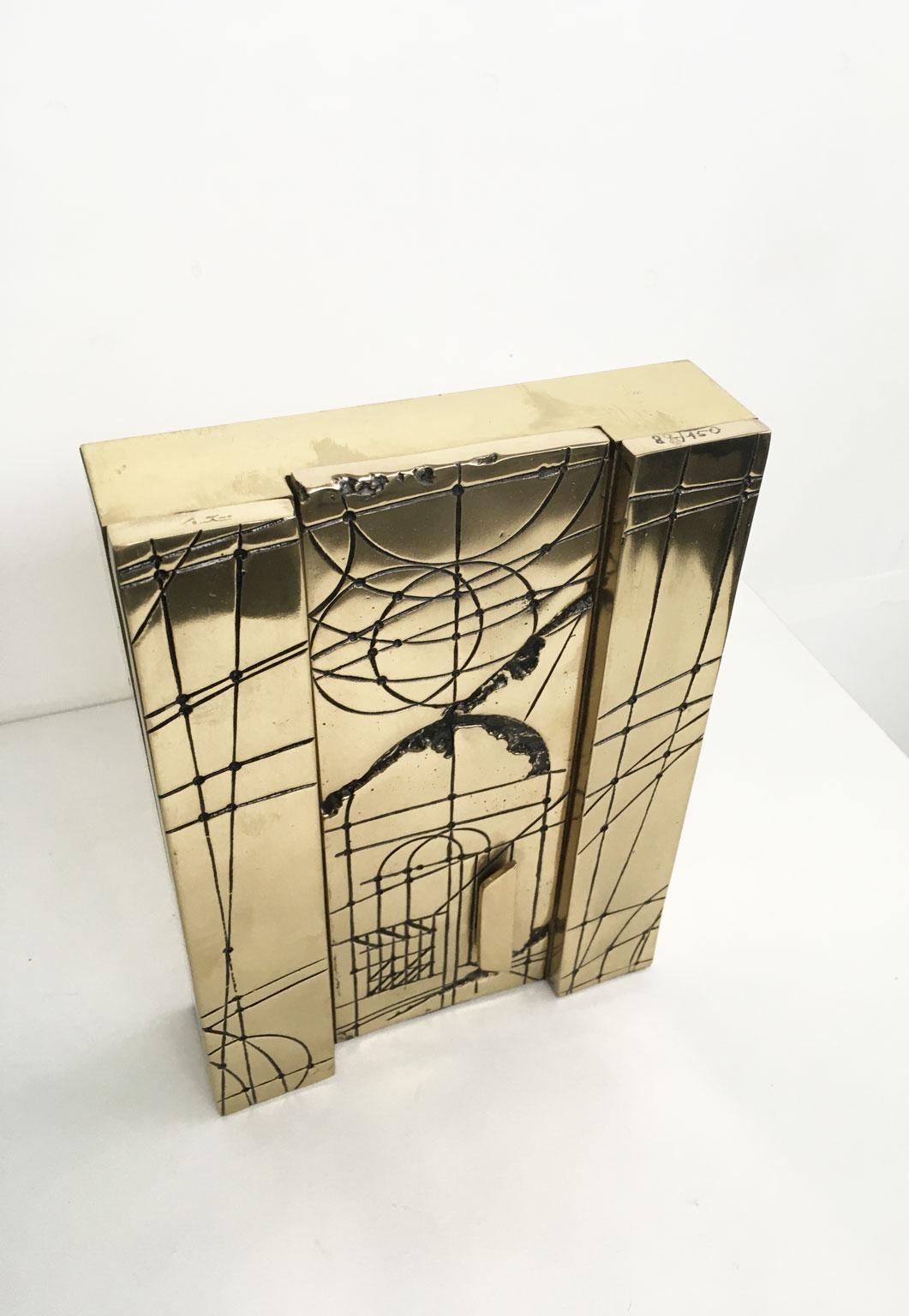 Bronze Abstrakte Skulptur Walter Valentini Città Del Sole Stadt der Sonne im Angebot 3