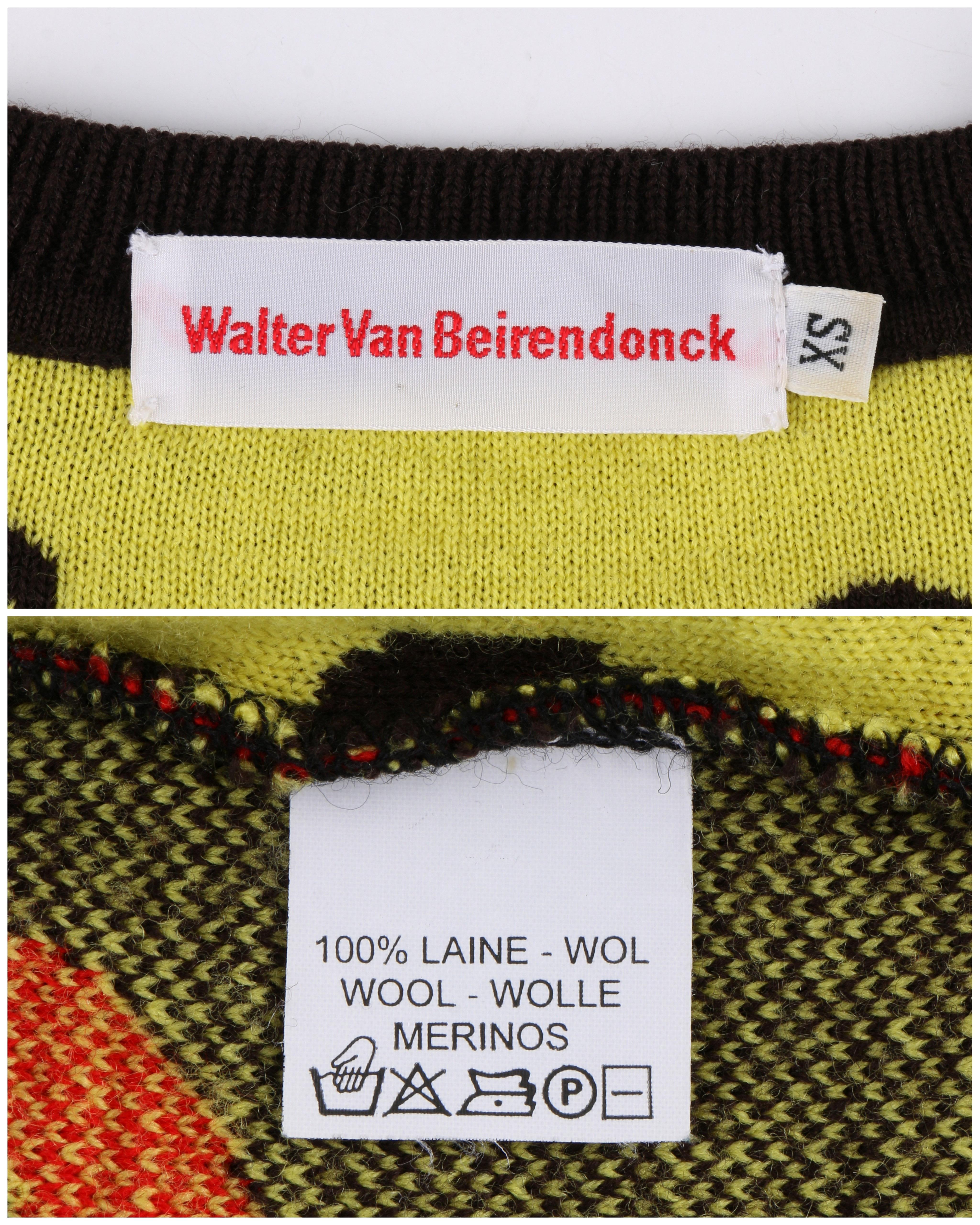 WALTER VAN BEIRENDONCK 2000’s Multi-Color Abstract Polka Dot Monkey Sweater  In Excellent Condition For Sale In Thiensville, WI