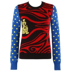 WALTER VAN BEIRENDONCK 2000’s Multi-Color Abstract Polka Dot Monkey Sweater 
