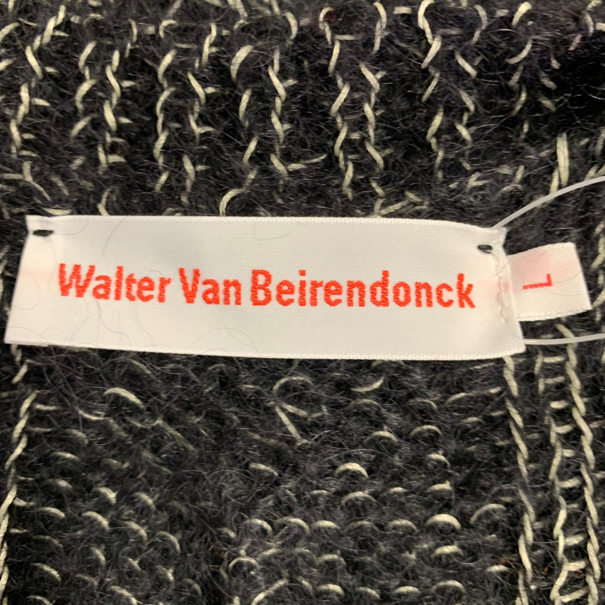 WALTER VAN BEIRENDONCK 2022 Size L Black Superkid Mohair Sweater Vest For Sale 1