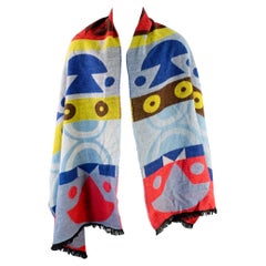 WALTER VAN BEIRENDONCK AW16 Multi Color Abstract Double Face Wool Scarf