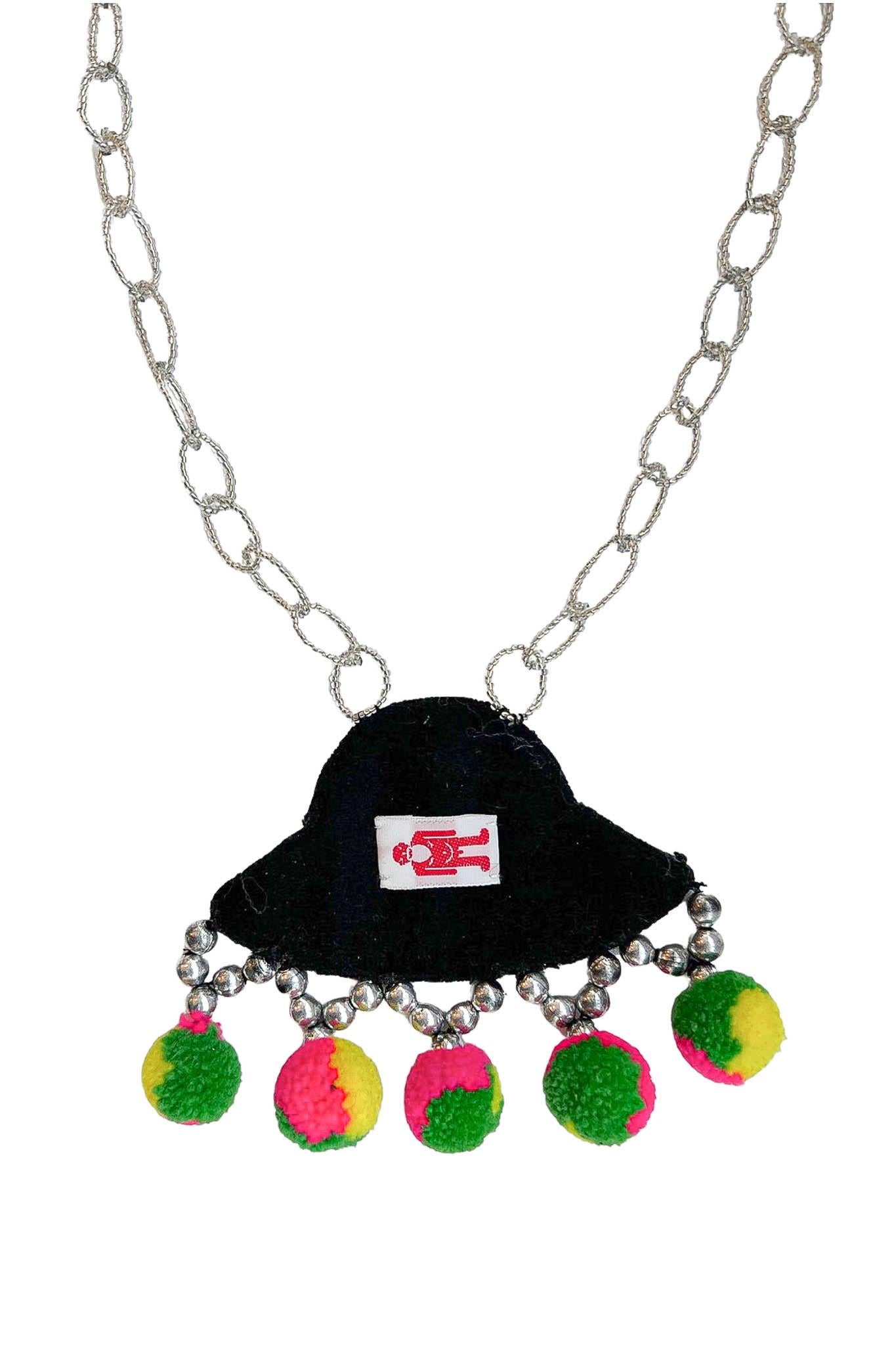 Walter Van Beirendonck Beaded Flying Saucer Necklace In Good Condition In Los Angeles, CA