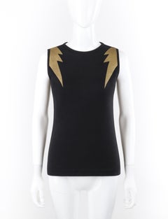 WALTER VAN BEIRENDONCK c.2010''s Schwarzes Metallic-Beleuchtungs-Tanktop, neu mit Etikett