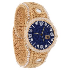 Vintage WALTER VAN BEIRENDONCK c.2020 "Classic-W" Embellished Knit Faux Watch Bracelet