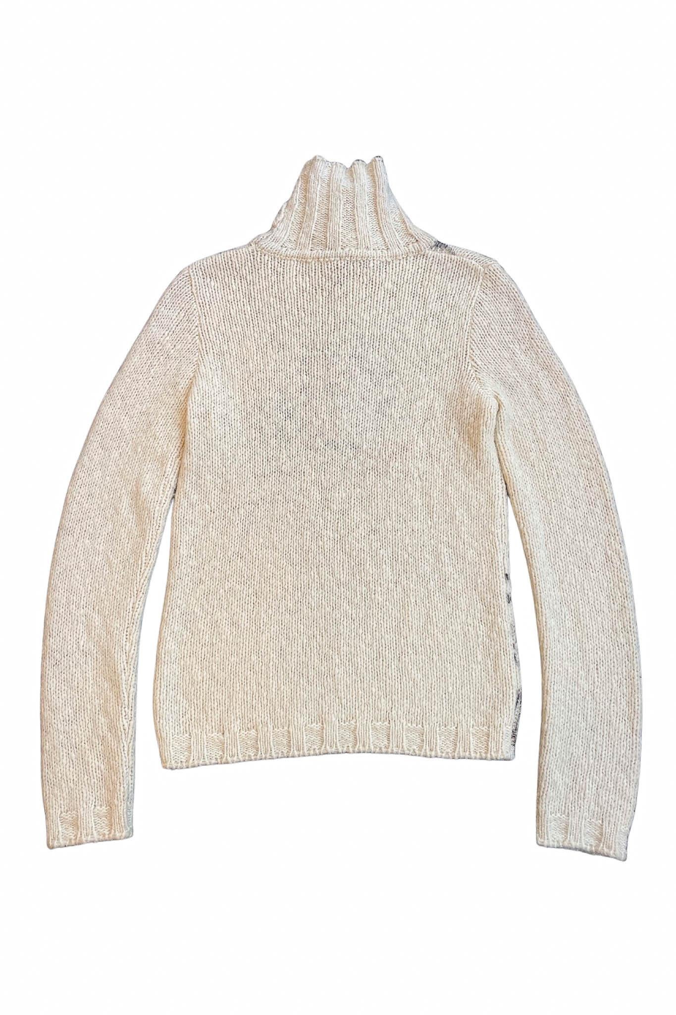 Beige Walter Van Beirendonck Deer Embroidered Sweater For Sale