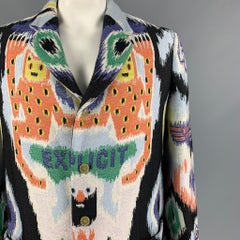 WALTER VAN BEIRENDONCK FW 15 Explicit Beauty Size 46 Multi-Color Jacquard Jacket