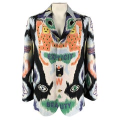 WALTER VAN BEIRENDONCK FW 15 Explicit Beauty Size 46 Multi-Color Jacquard Jacket