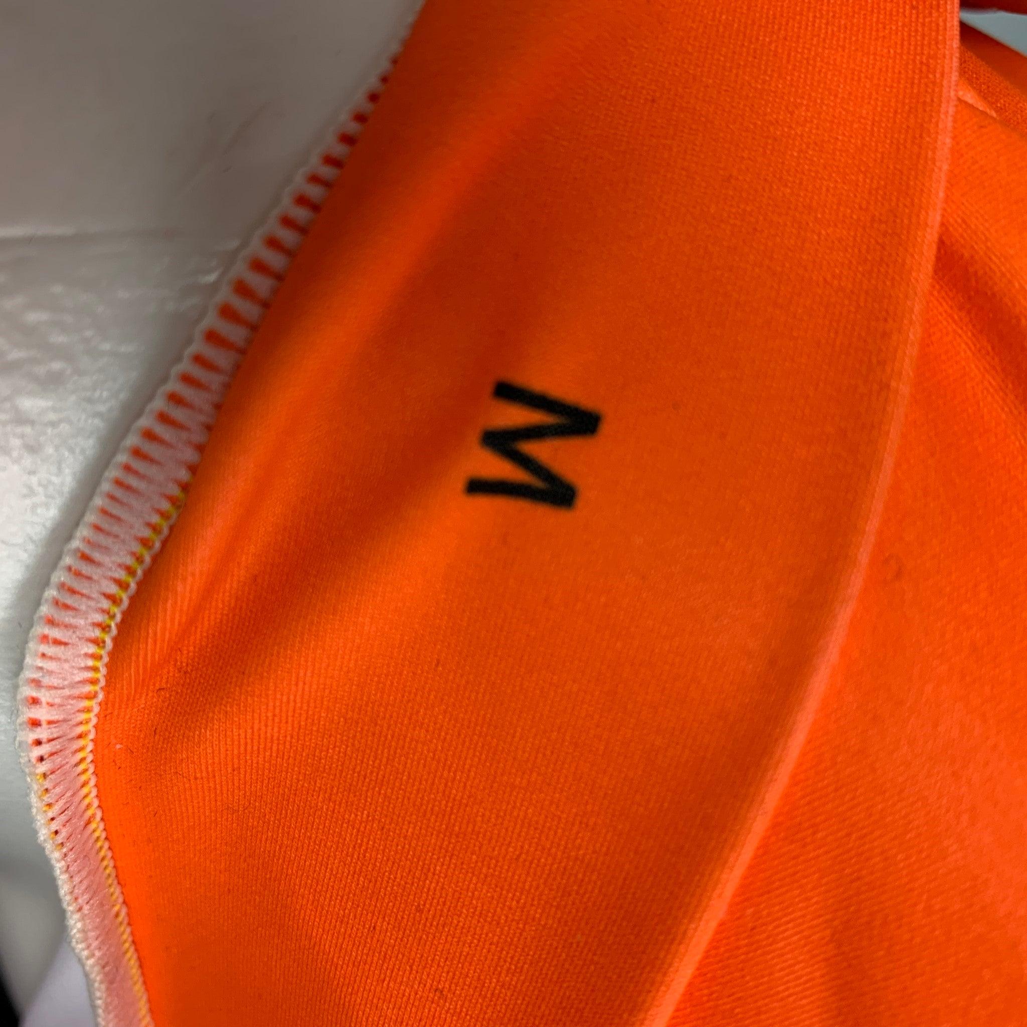 WALTER VAN BEIRENDONCK FW19 Size M Orange Pink Graphic Nylon Jersey Bike Top For Sale 1