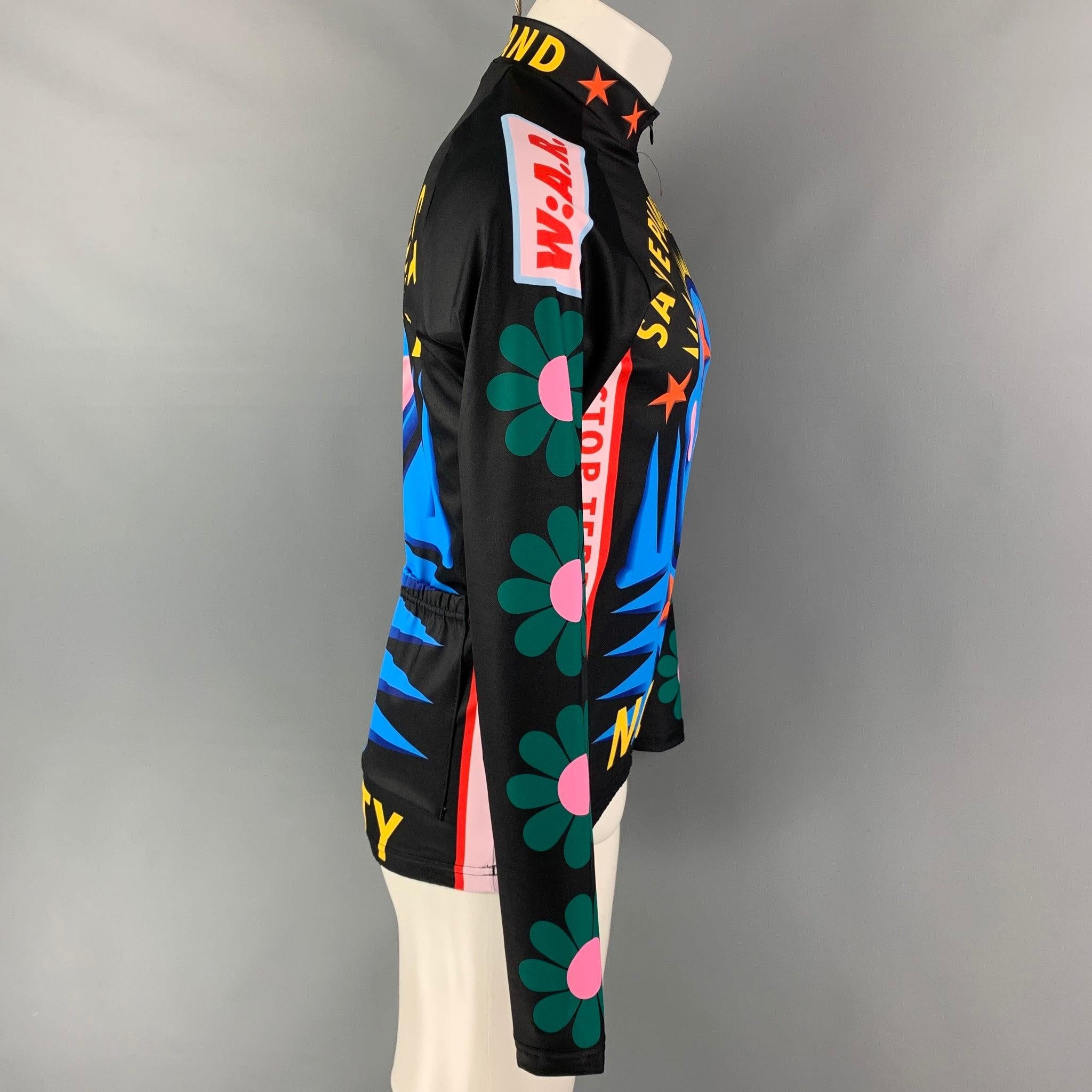 Fall 2021 - Save the PlaneWalter Van Beirendonck Cycle Biker Jersey Pullover Top from Fall Winter 2021 collection. Features a stretch material quarter zip graphic print design, collar and back pockets.Introduced as part of Walter Van Beirendonck’s