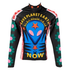 WALTER VAN BEIRENDONCK FW21 Size M Black Graphic Jersey Bike Top